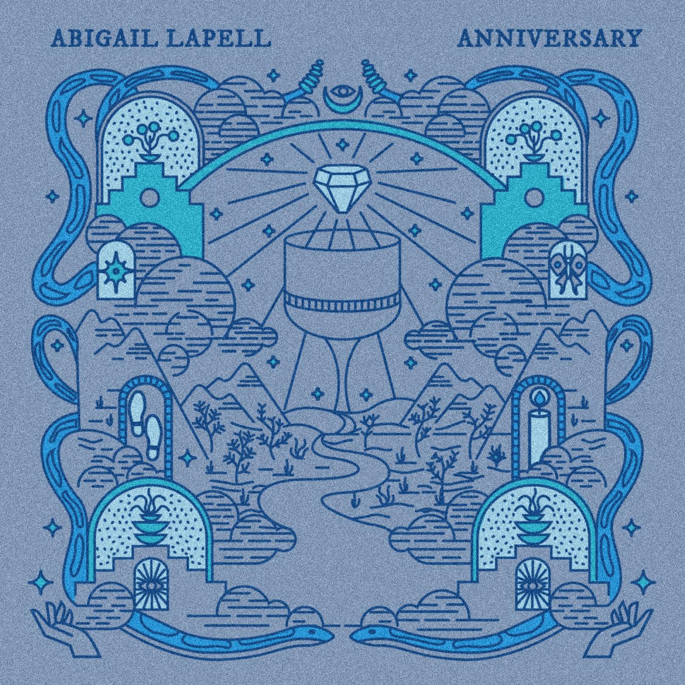 Abigail Lapell - Anniversary (AQUA BLUE VINYL) Vinyl LP, Aqua Blue Vinyl, Covermount Marketing Sticker