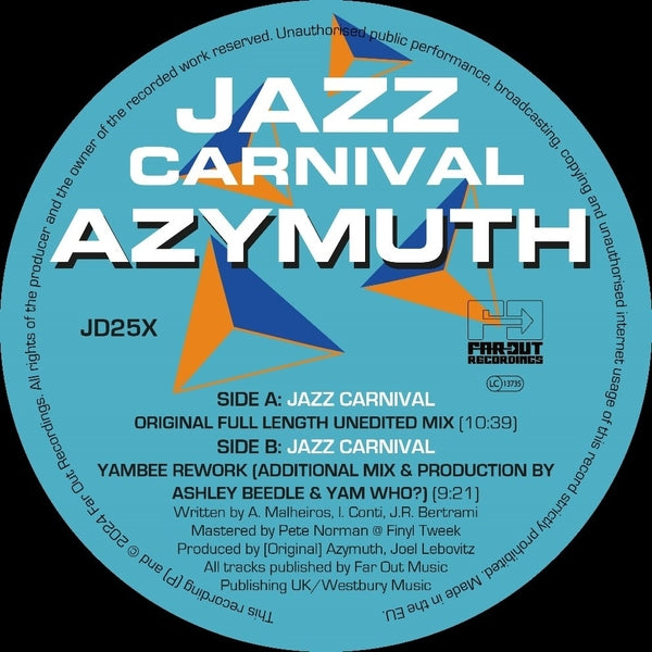 Azymuth - Jazz Carnival (Original Full Length Unedited Mix) Vinyl 12"