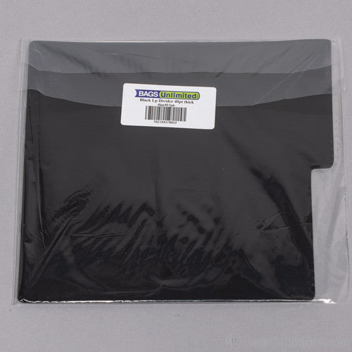 Bags Unlimited - Bags Unlimited DLPP40K5PK - 12 Inch LP Divider Cards - 40 Guage - 5 Pack (Black) LP Divider Card