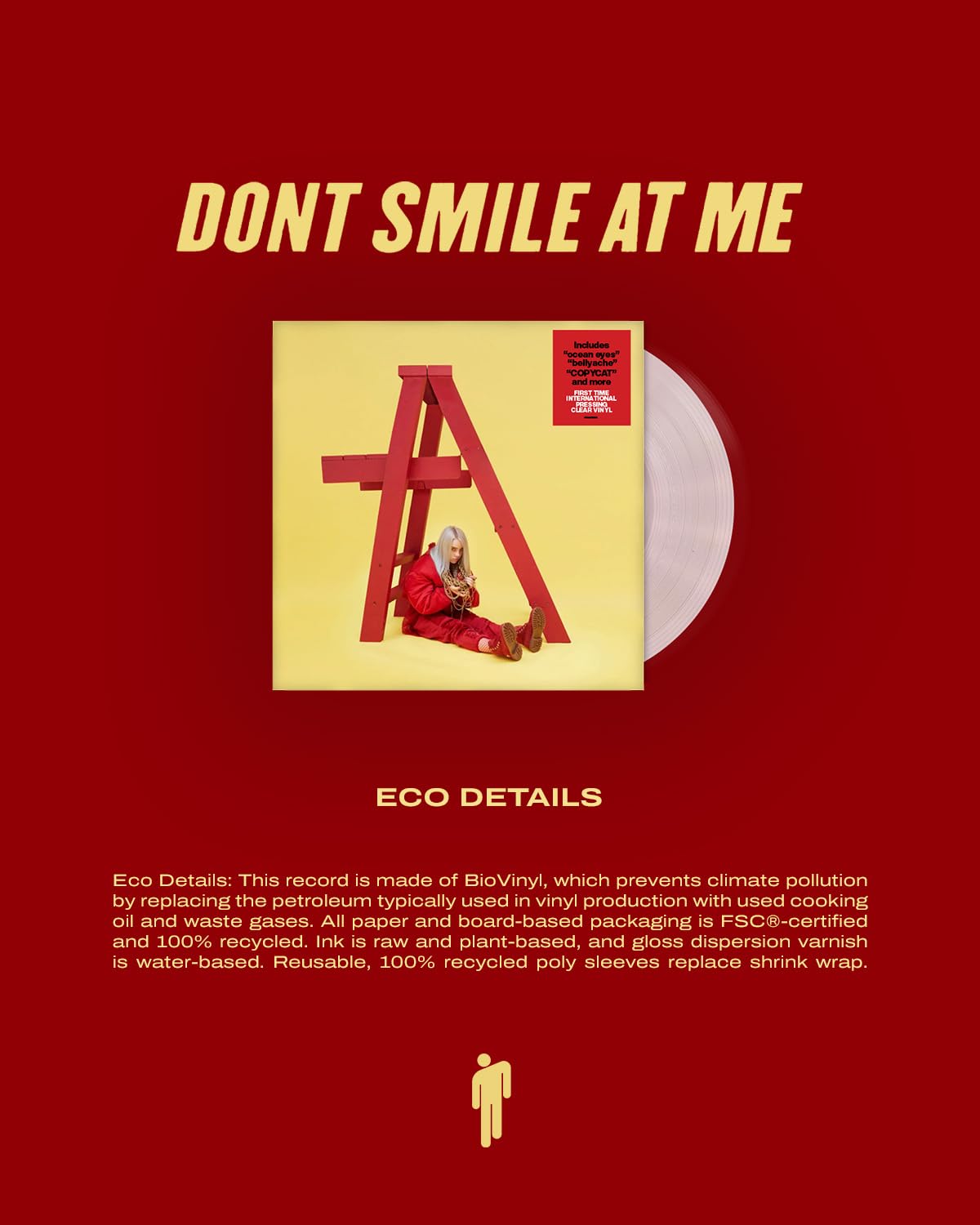 Billie Eilish - Dont Smile At Me (Limited Edition, International Pressing, Clear Colored Vinyl) [Import] Vinyl