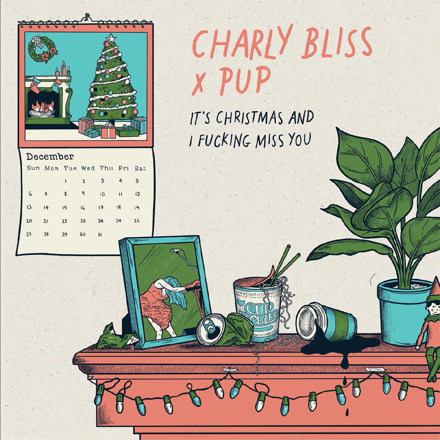 Charly Bliss - It's Christmas and I Fucking Miss You (featuring PUP) (BLUE VINYL) Vinyl 7" Vinyl Blue Vinyl, Limited to 1000 copies