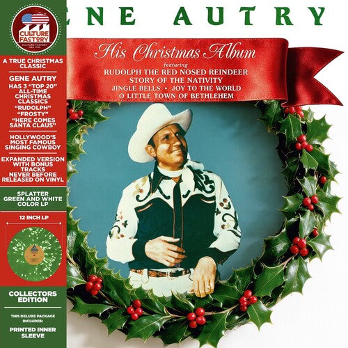 Gene Autry - His Christmas Album (Splatter Green & White Colored Vinyl, Bonus Tracks, Deluxe Edition, Limited Edition) Vinyl