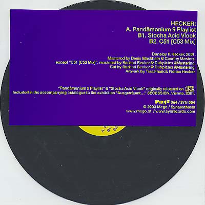 HECKER - 2 Track 12inch Vinyl 12"