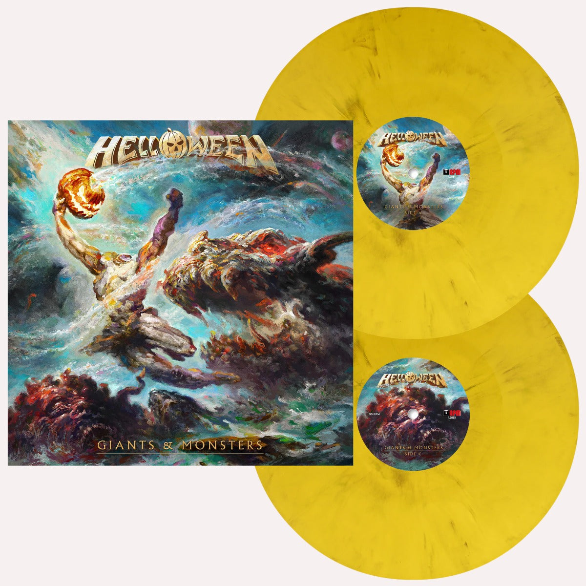 Helloween - Giants & Monsters (Indie Exclusive) (Yellow Marble Vinyl) (Pumpkin Etching & Booklet) [2LP] Vinyl
