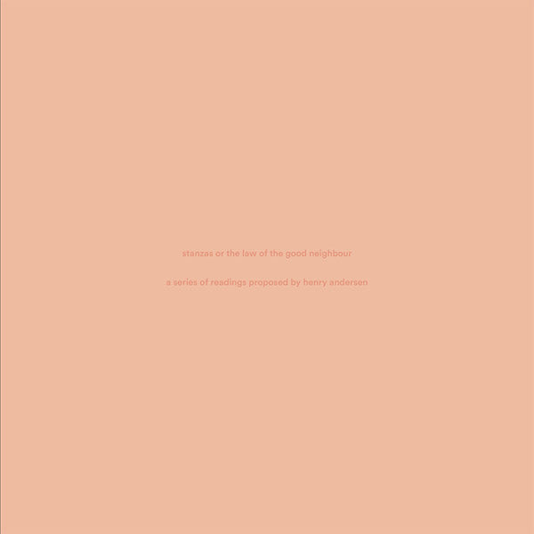 HENRY ANDERSEN - Stanzas Or The Law Of The Good Neighbour Vinyl LP