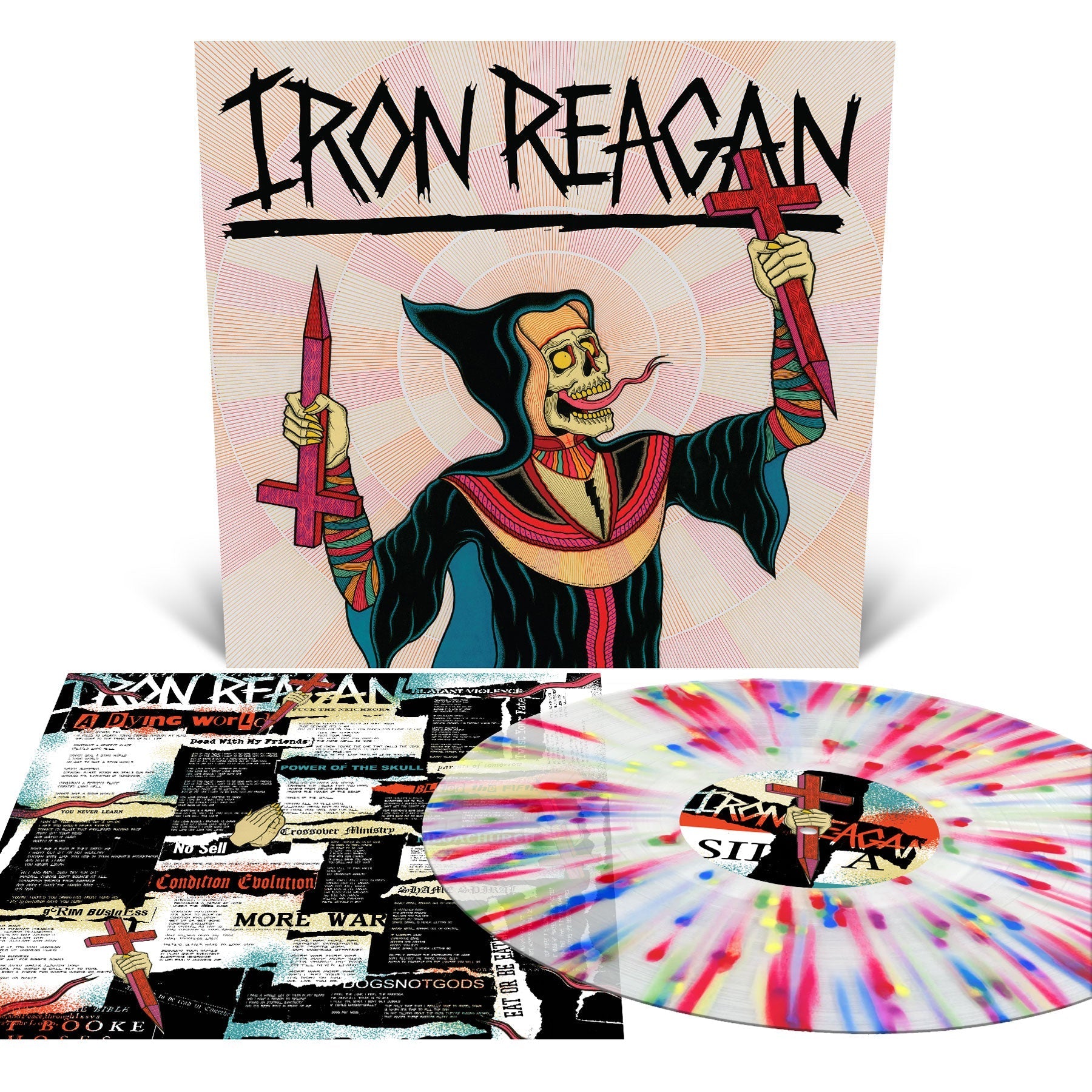 Iron Reagan - Crossover Ministry [Milky Clear With Rainbow Splatter] Vinyl