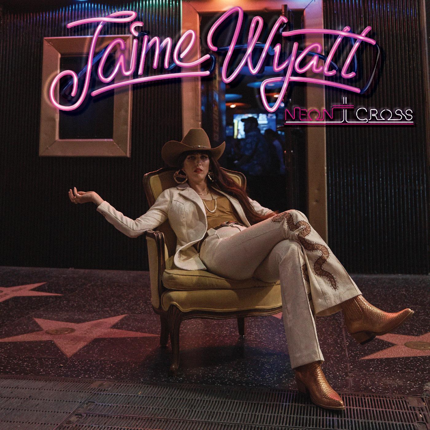 Jaime Wyatt - Neon Cross (CREAM SWIRL VINYL) Vinyl LP Cream Swirl Vinyl, Jacket, Sleeve, Marketing Sticker