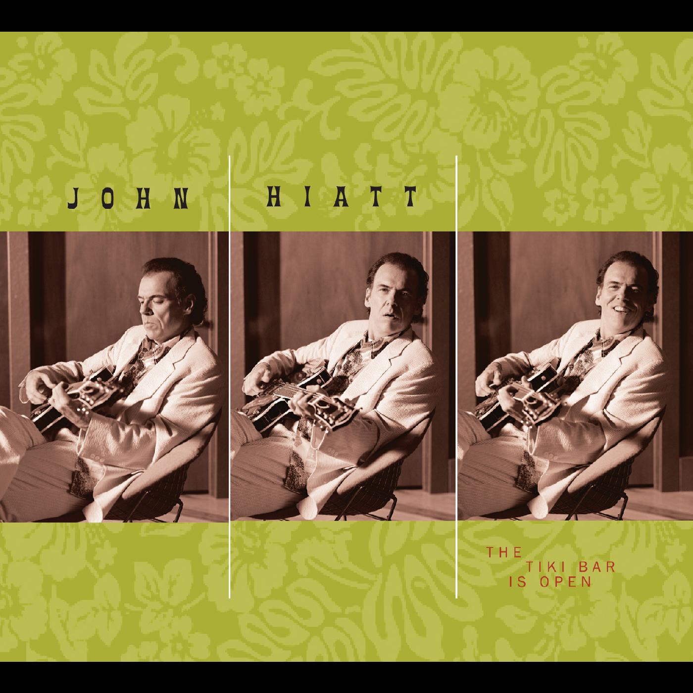 John Hiatt - The Tiki Bar Is Open (TRANSPARENT GREEN VINYL) Vinyl LP Transparent Green Vinyl, Jacket, Sleeve, Marketing Sticker