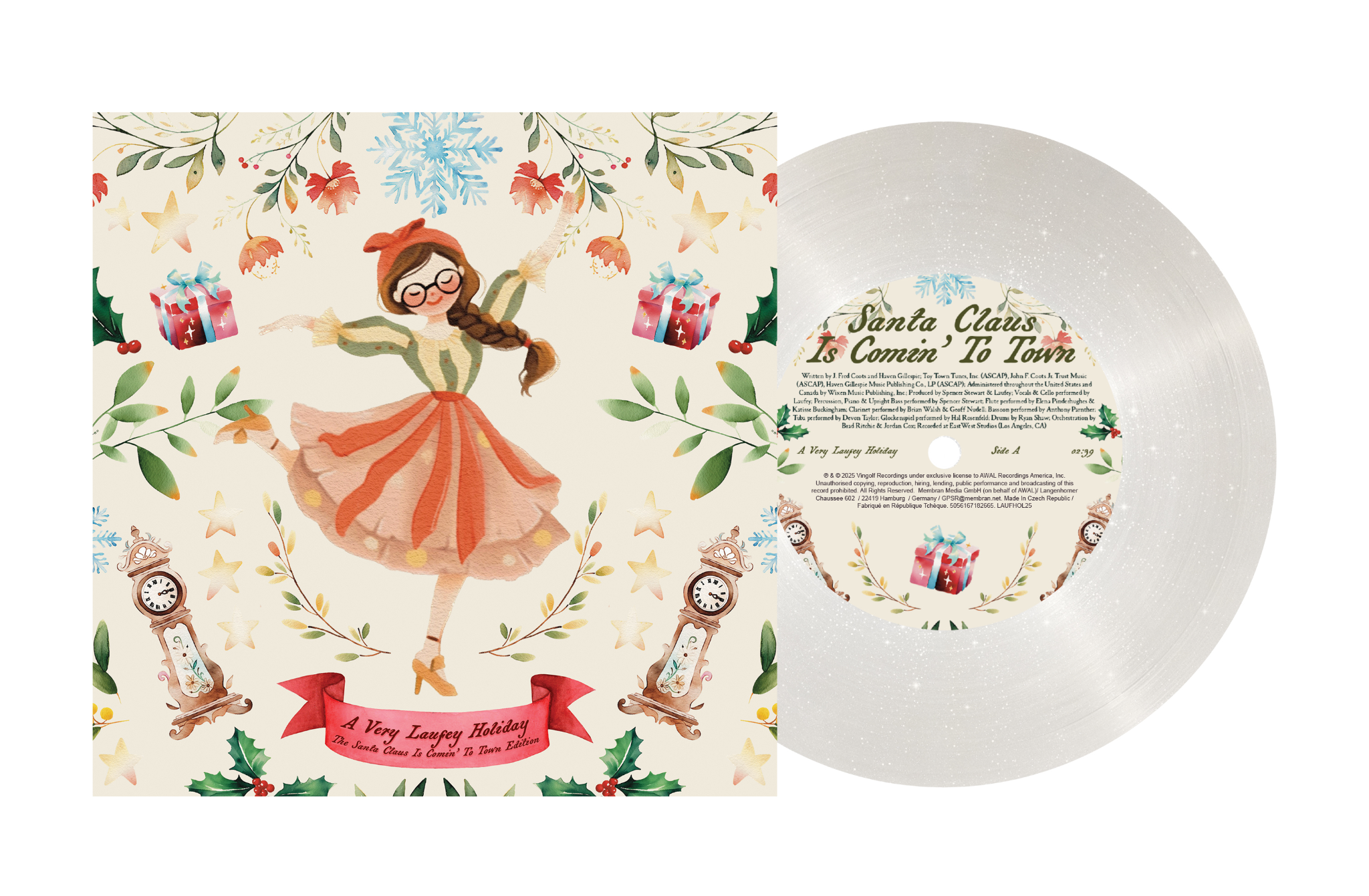 Laufey - A Very Laufey Holiday: The Santa Claus Is Comin’ To Town Edition [Snow Globe Glitter 7'] Vinyl