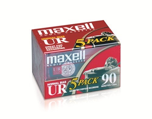 Maxell - Maxell 108562 UR-90 5PK Normal Bias Audio Cassettes 90 Minute With Cases 5 Pack Cassette