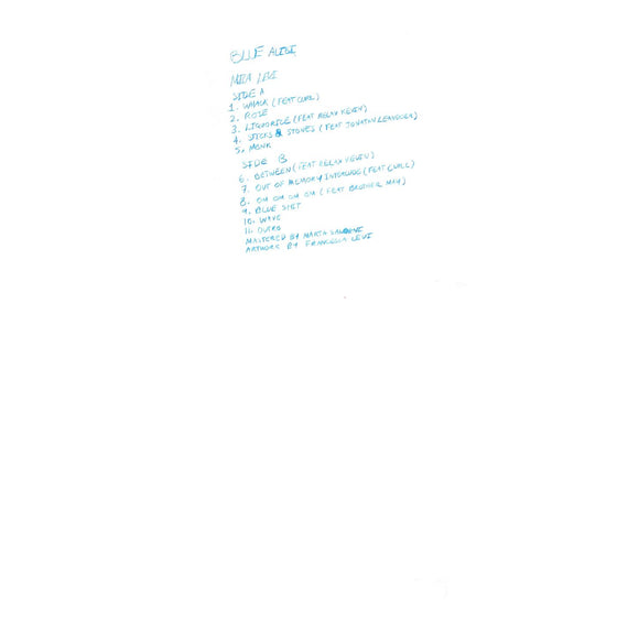 Mica Levi - Blue Alibi Vinyl LP Black vinyl in uncoated printed inner sleeve in printed reverse board 3mm spine outer sleeve, ret