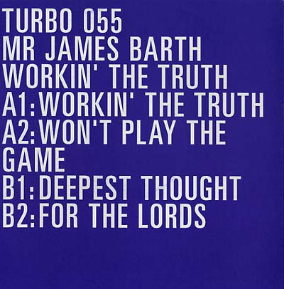 MR JAMES BARTH - Workin' The Truth Vinyl 12"