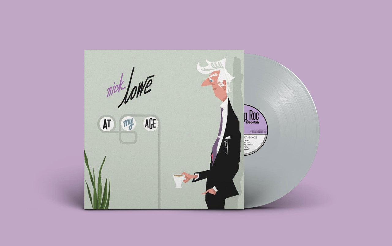 Nick Lowe - At My Age (Limited Edition, Colored Vinyl, Silver, Anniversary Edition) Vinyl LP Silver Vinyl, LP Jacket