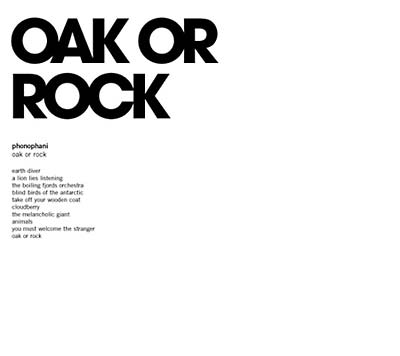 PHONOPHANI - Oak or Rock CD CD