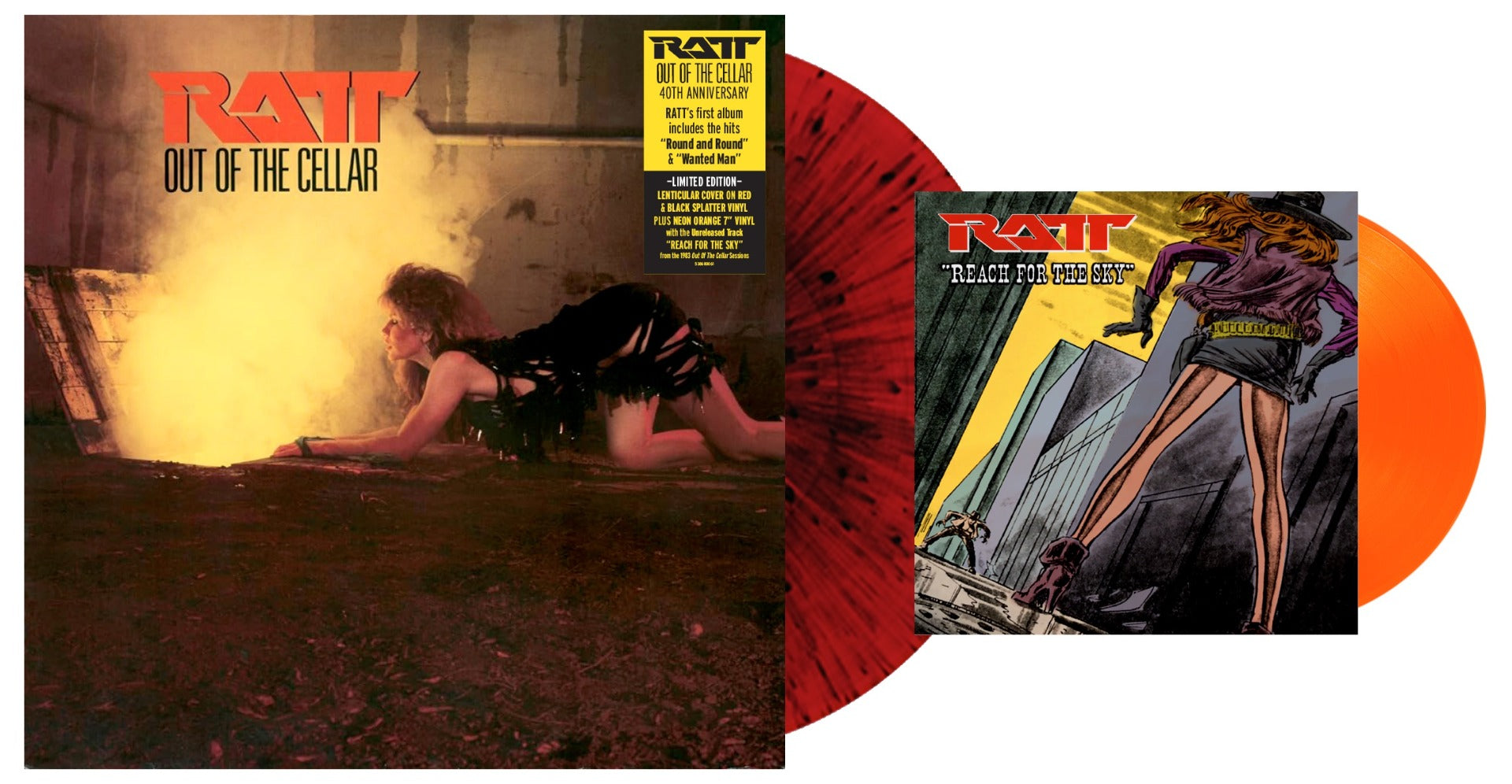 Ratt - Out Of The Cellar: 40th Anniversary Edition (Limited Edition, Red/Black Splatter & Neon Orange Colored Vinyl) (Bonus 7" Single) Vinyl