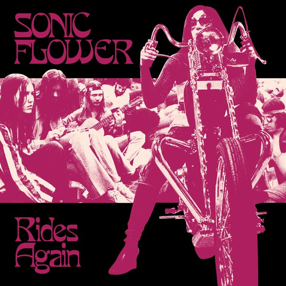 SONIC FLOWER - Rides Again (Alternate Cover) (White/Black/Pink Striped Vinyl) Vinyl LP