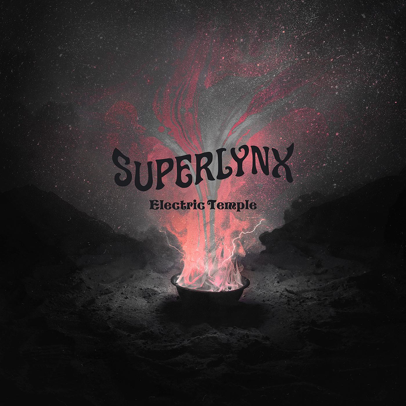 Superlynx - Electric Temple (BLACK WITH WHITE SPLATTER VINYL) Vinyl LP Black vinyl with white splatter