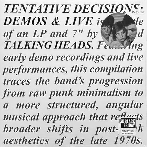 Talking Heads - Tentative Decisions: Demos & Live (RSD Exclusive, With Bonus 7", Clear Vinyl) Vinyl