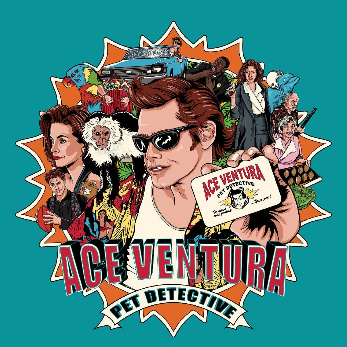 Various Artists - Ace Ventura: Pet Detective: Original Motion Picture Score (Indie Exclusive, Turquoise & Orange Split with Red Splatter Colored Vinyl) Vinyl