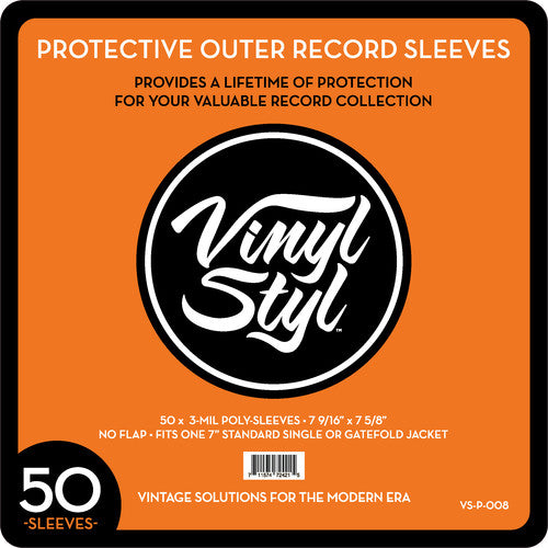 Vinyl Styl - 7 9/ 16" X 7 5/ 8" 3 Mil Protective Outer Record Sleeve 50CT Vinyl Accessories