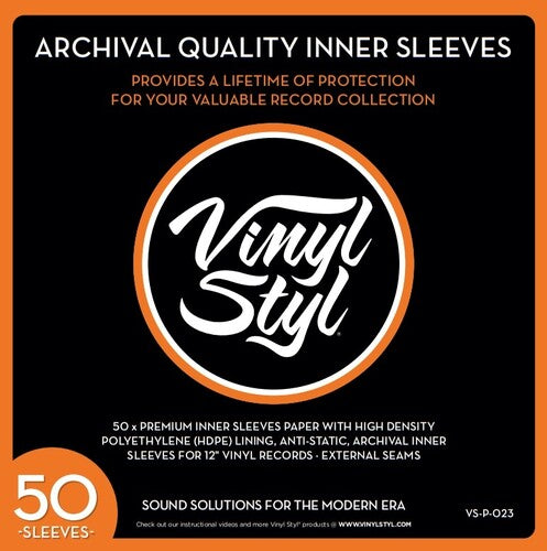 Vinyl Styl - Vinyl Styl® 12 Inch Archival Inner Record Sleeves - HDPE-Lined - 50 Count (White) Inner Record Sleeves