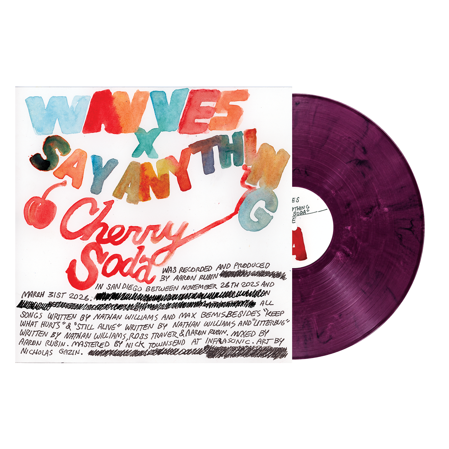 Wavves X Say Anything - Cherry Soda [Eco Purple-Pink LP] Vinyl