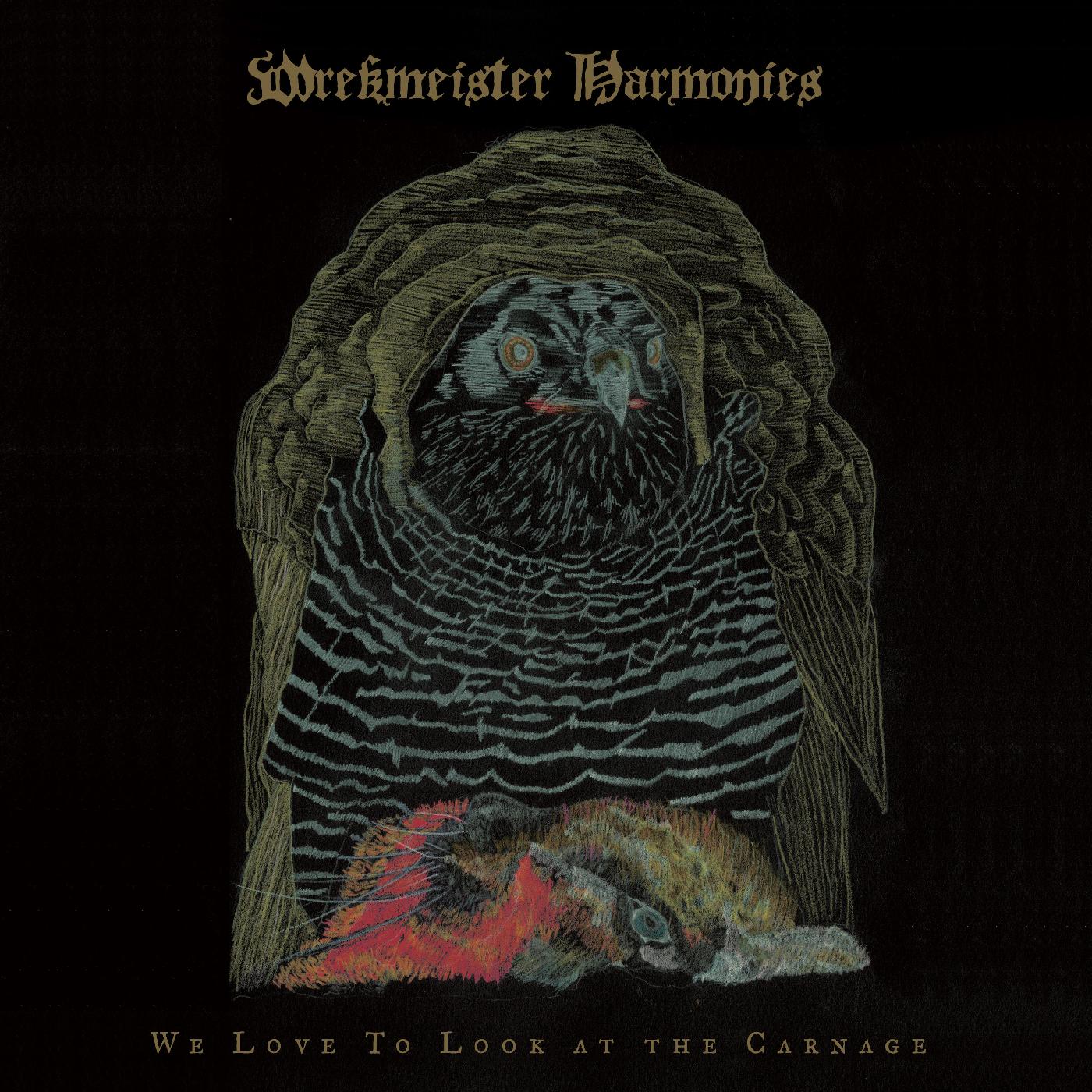 Wrekmeister Harmonies - We Love To Look at the Carnage (COLOR VINYL) Vinyl LP Full color sleeve & jacket featuring art by Esther Shaw.